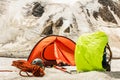Mountain basic camp of climbers