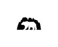 Mountain Bear Logo Design Concept. Royalty Free Stock Photo