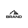 Mountain logo with bear head negative space, vector