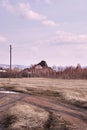 Mountain landscape. Overcast. Blurred road Royalty Free Stock Photo