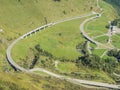 Mountain bends and intersections that create beautiful shapes. Road to Gotthard pass, Switzerland Royalty Free Stock Photo