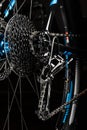 mountain bicycle gears system on dark background Royalty Free Stock Photo