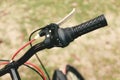 Mountain bicycle handle. Royalty Free Stock Photo