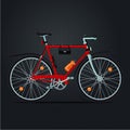 Mountain Bicycle. Realistic sport bike. Vector illustration. Side view.