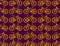 Mountain Bicycle vector set collage with Vibrant yellow and violet colors and bike chain Royalty Free Stock Photo