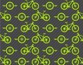 Mountain Bicycle and wheel vector set collage with Vibrant fluorescent green and gray colors Royalty Free Stock Photo