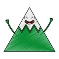 Mountain big kawaii character