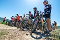 Mountain bike adventure competition Royalty Free Stock Photo