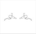 Mountain bike brake levers isolated on a white background