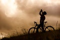 Mountain bike couple drinking Royalty Free Stock Photo