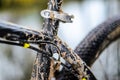 Mountain Bike Covered with Mud Royalty Free Stock Photo