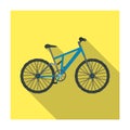 Mountain bike. Cycling downhill from the mountains.Different Bicycle single icon in flat style vector symbol stock