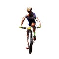 Mountain bike cycling, polygonal mtb cyclist Royalty Free Stock Photo