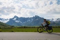 Mountain bike cyclist, Norway Royalty Free Stock Photo