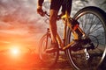 Mountain Bike cyclist riding outdoor Royalty Free Stock Photo