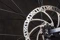 Mountain bike disc brake rotor close-up Royalty Free Stock Photo