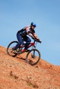 Mountain bike downhill Royalty Free Stock Photo