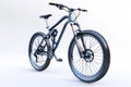 Mountain Bike with Front and Rear Suspensions Isolated on White Background Royalty Free Stock Photo
