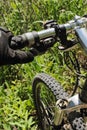 Mountain bike on grass Royalty Free Stock Photo