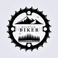 Mountain bike group sport lifestyle logo icon symbol sign vintage vector illustration design sticker print screen