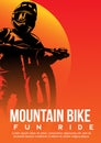 Mountain bike fun ride poster template vector illustration Royalty Free Stock Photo