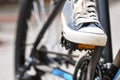 Mountain bike pedals Royalty Free Stock Photo