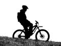 Mountain bike racer silhouette Royalty Free Stock Photo