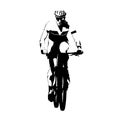 Mountain bike racing, abstract vector cyclist