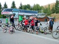 Mountain bike riders at Whistler Mountain Bike Park