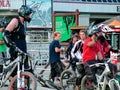 Mountain bike riders at Whistler Mountain Bike Park