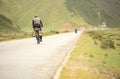 Mountain bike rides tibet, china - Stock Image