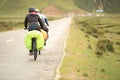 Mountain bike rides tibet, china - Stock Image