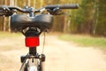 Mountain bike. Seat. Active leisure on the nature Royalty Free Stock Photo