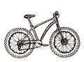 Mountain bike sketch. Bicycle sketch