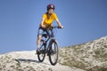 Mountain bike.Sport and healthy life.Extreme sports.Mountain bicycle and man.Life style outdoor extreme sport Royalty Free Stock Photo