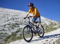 Mountain bike.Sport and healthy life.Extreme sports.Mountain bicycle and man.Life style outdoor extreme sport Royalty Free Stock Photo