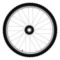 Mountain bike wheel and tyre side view isolated vector illustration Royalty Free Stock Photo