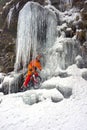 Mountain bike in the winter in the mountains Royalty Free Stock Photo