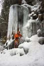 Mountain bike in the winter in the mountains Royalty Free Stock Photo