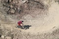 Mountain biker from above Royalty Free Stock Photo