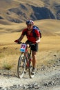 Mountain biker on desert race