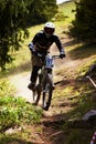 Mountain biker on downhill rce Royalty Free Stock Photo