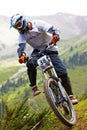 Mountain biker on downhill rce Royalty Free Stock Photo