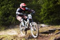 Mountain biker on downhill rce Royalty Free Stock Photo