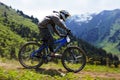 Mountain biker on downhill rce Royalty Free Stock Photo