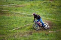 Mountain biker on downhill rce Royalty Free Stock Photo