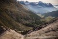 Mountain Biker in dramatic Italian Alps