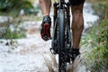 Mountain biker driving