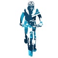 Mountain biker front view