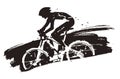 Mountain biker in full speed. Royalty Free Stock Photo